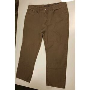 Weatherproof Jeans Mens 38 x 27 Brown Flat Front Straight 5 Pocket Pants Cotton